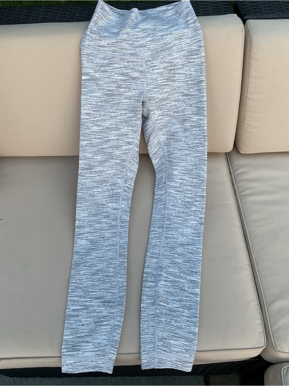 Lululemon leggings, Light Gray and Charcoal Stripes, size 2